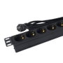 Phasak BNS 1518 Regleta para Rack 19'' con 8 Tomas Schuko, Interruptor y Cable 1,5 m, Negro